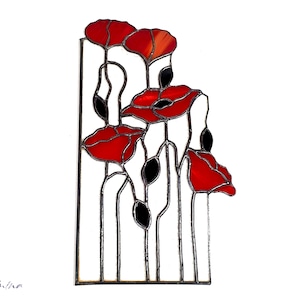 Stained Glass Poppies