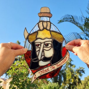 Stained Glass Vlad The Impaler, Suncatcher, Vlad Dracul