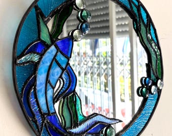 Stained glass framed “Under the sea” mirror