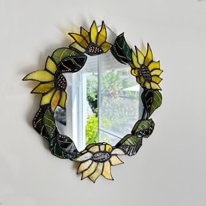 Stained Glass Sunflower Mirror