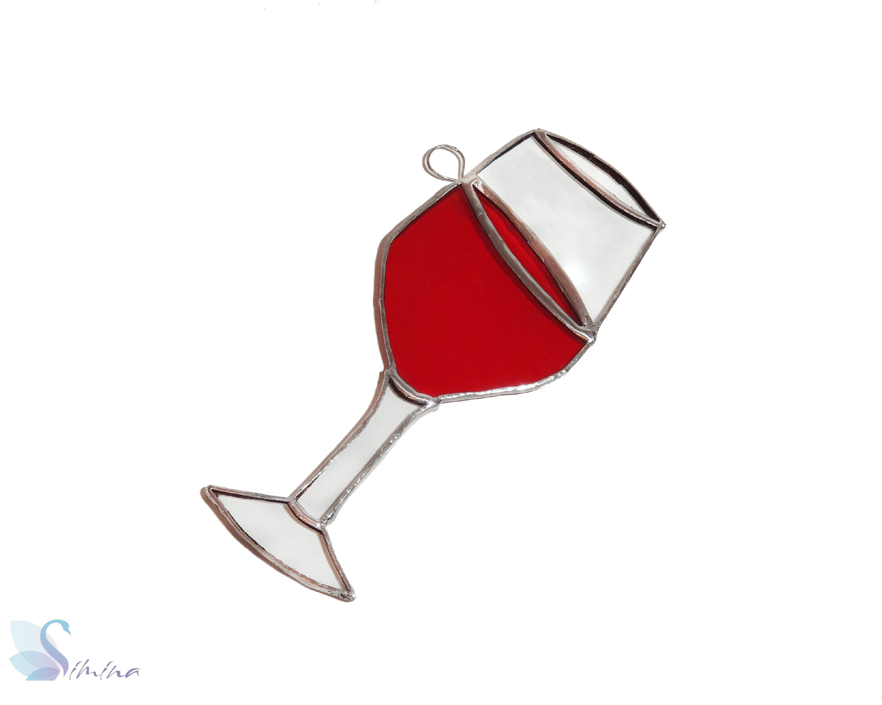 Acchiappasole in vetro colorato con piume di picchio: uccello