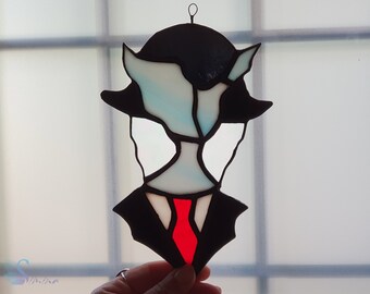 Magritte in vetro colorato con colomba, acchiappasole colorato, vetro colorato, decorazione per la casa originale, regalo, acchiappasole in vetro unico