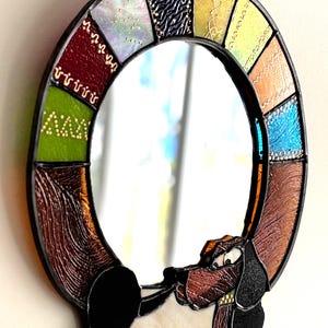Stained Glass Dachshund mirror