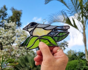 Stained Glass Small Bird, Suncatcher Colorful, Stained Glass, Home Decor Original, Gift , Unique Glass Sun Catcher