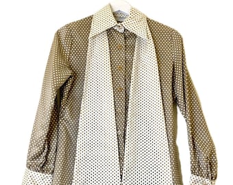 Vintage Polka Dot Balloon Sleeve Shirt