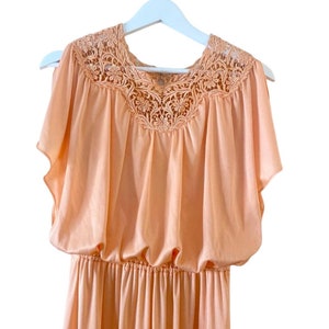 Vintage 70s orange sherbet embroidered maxi dress