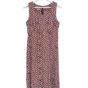 Cute Vintage 90s 00s Polka Dot Empire Waist Long Sheath Dress