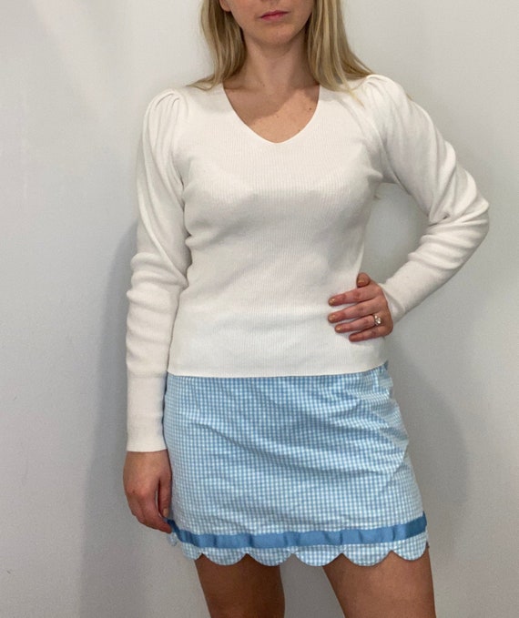 Vintage 90s baby blue gingham clueless skort