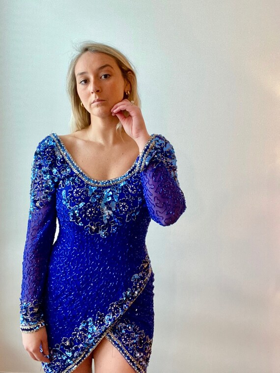 Vintage 1980s Sequin Scoop Back Dress