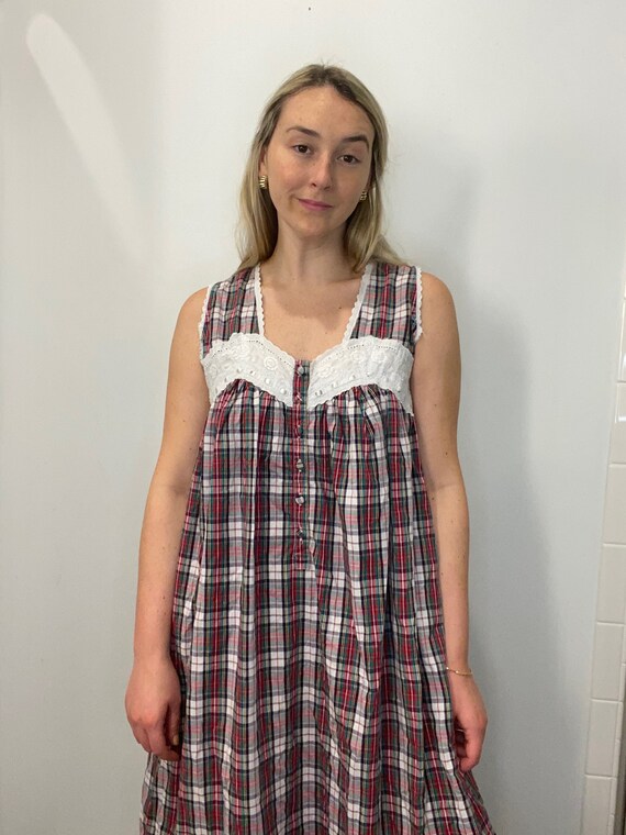 vintage christmas pajamas plaid and eyelet cottage co… - Gem