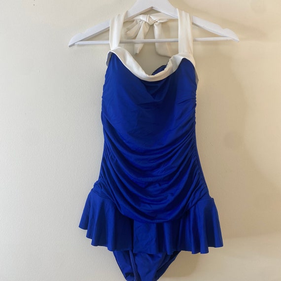 Vintage Lauren Ralph Lauren Blue Skirted Swimsuit… - image 5
