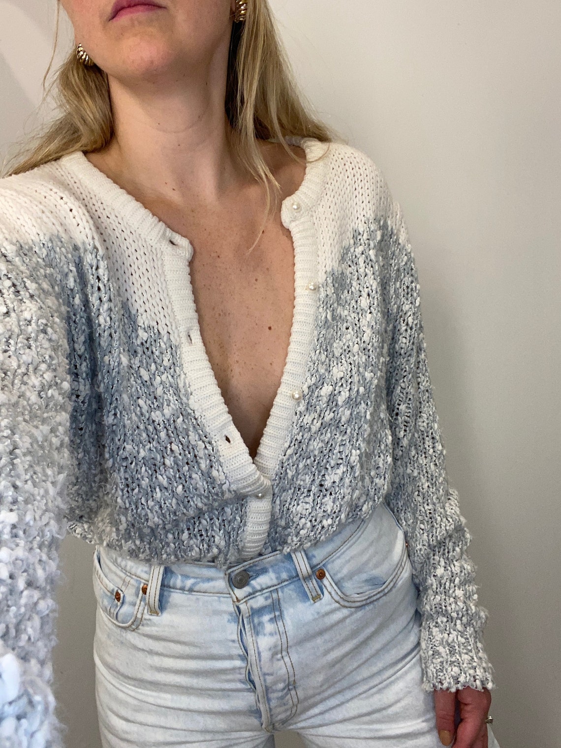 grey pearl cardigan