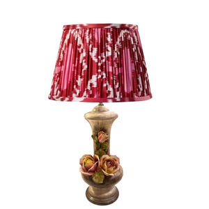 Gorgeous Vintage Pair of Ceramic Floral Lamps