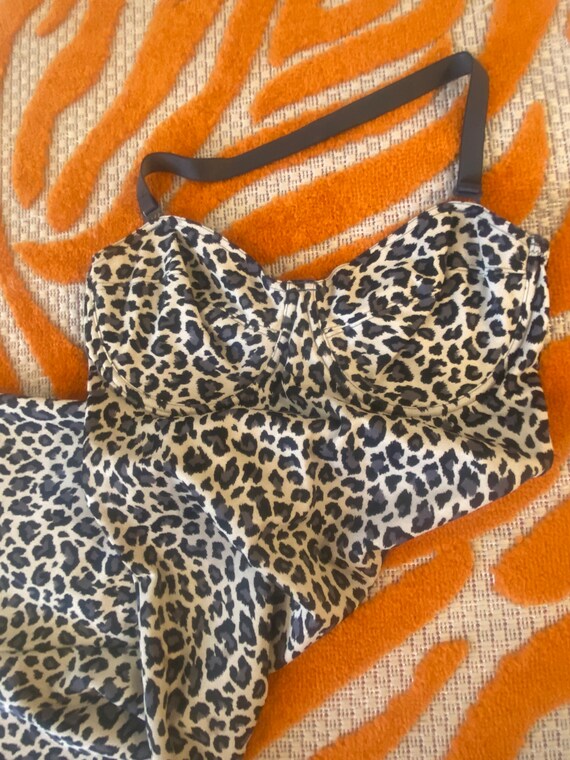 vintage 90s y2k naked dress and minimalist leopard bu… - Gem