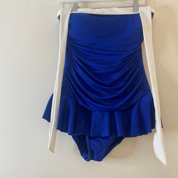 Vintage Lauren Ralph Lauren Blue Skirted Swimsuit… - image 2