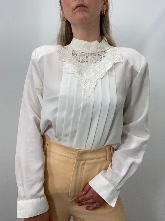 Vintage white blouse high - Gem