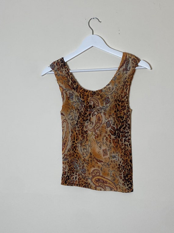 90s Y2K cheetah print scrunch top / popcorn top /… - image 1