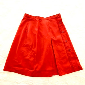 Vintage Cherry Red Pleated Tennis Skirt Uniform Kilt Skirt