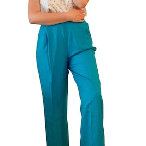 Vintage 80s 90s High Waist Linen Trouser Pant