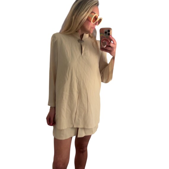 chic vintage Jackie O high neck short tunic dress
