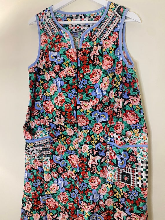 Vintage Floral Patchwork House Dress