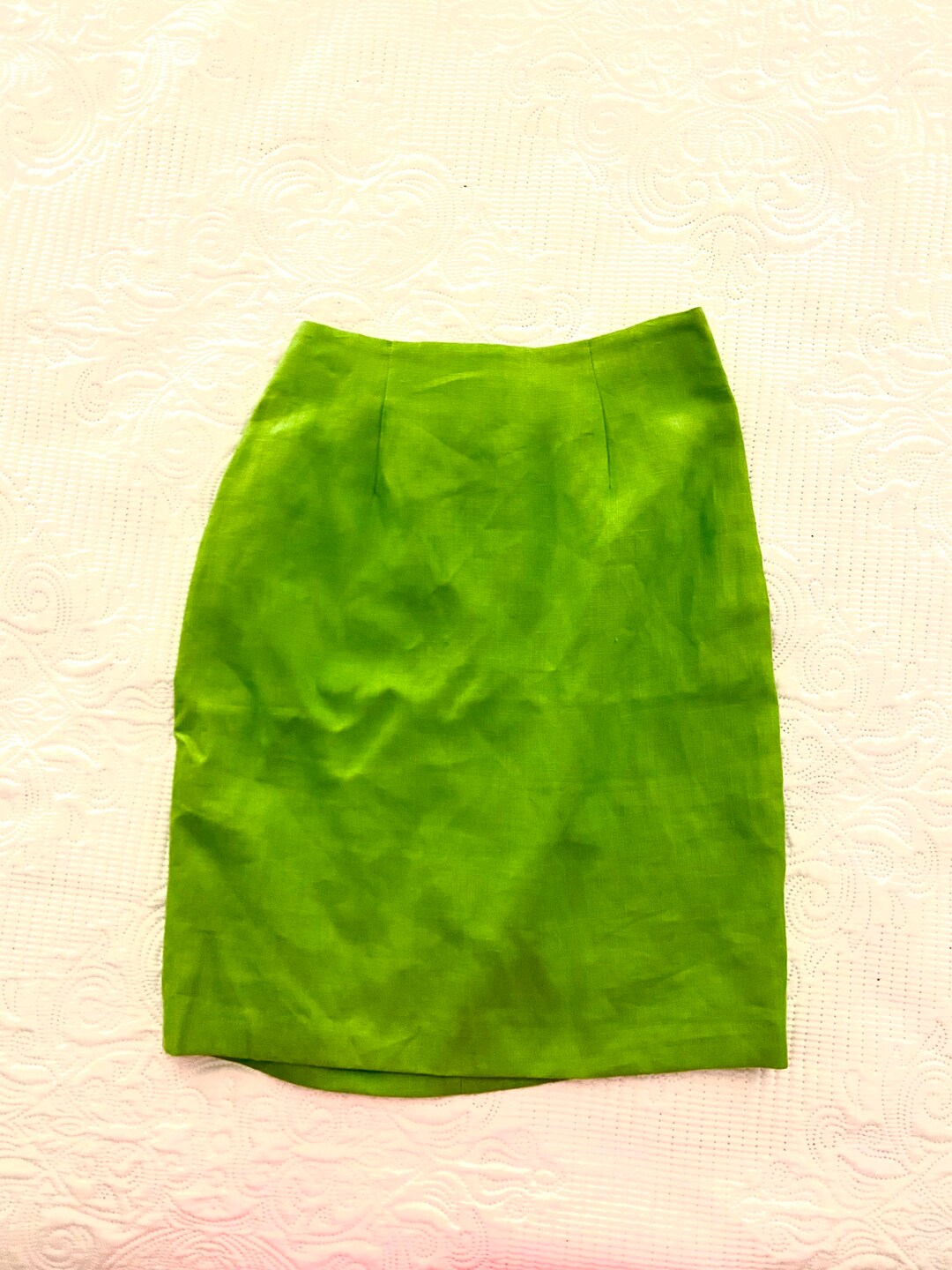 Vintage Lime Green Mini Skirt 90s Y2k Etsy