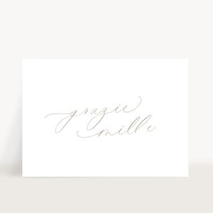 Carte postale Grazie Mille – Carte de remerciement italienne, DIN A6, papier naturel