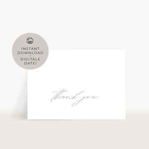 Thank you card printable Printable Thank You Card Digital Download pdf file