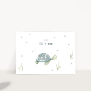 Ansichtkaart Geboorteschildpad - Kaart cadeau voor geboorte Hallo kleintje Geboortecadeau Geboortekaart Moeder Geboorte