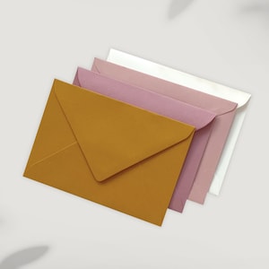 Set d’enveloppe « Rosé/Yellow » – Ensemble d’enveloppe Din C6 Ivory Powder Blush Mustard