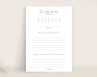 Gratitude Journal Pad - 50 Sheets Daily & Gratitude Journal DIN A5 Notepad Gratitude Planning Reflection Awareness