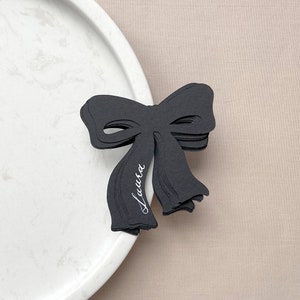 Place card bow - tarjeta de nombre personalizada tarjeta de lugar regalo de invitado de boda negro mate