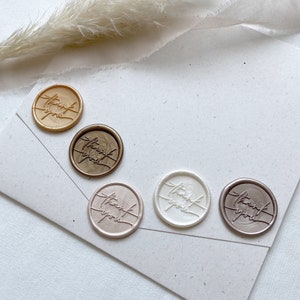 Wachssiegel Thank you – selbstklebendes fertiges Wachssiegel für individuelle Papeterie