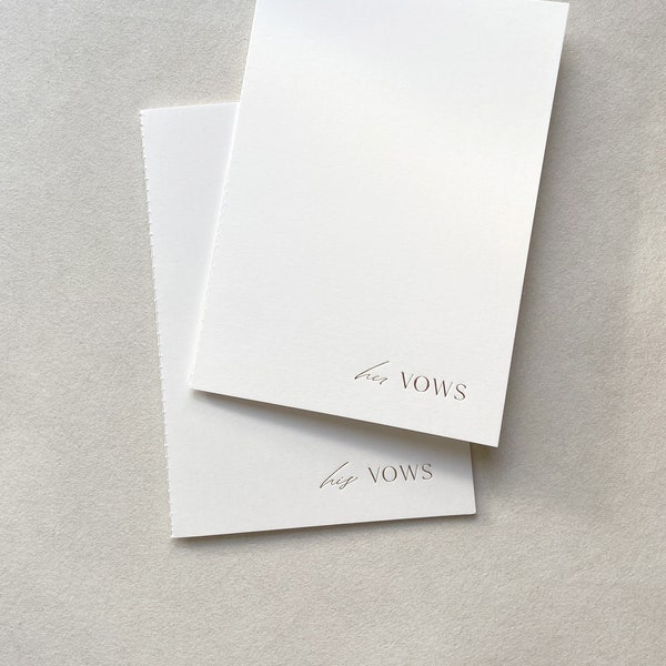 Vows Booklet - her vows his vows Wedding Vows DIN A5 Book Set Wedding Vows Promise Wedding Vows Hot Foil Gold