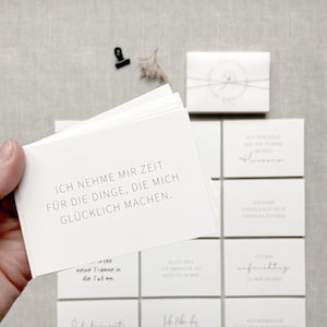 Affirmationskarten SET - 30 Karten Motivation Mutmacher Ermutigung Affirmationskarten DIN A7 mit Banderole und Klammer