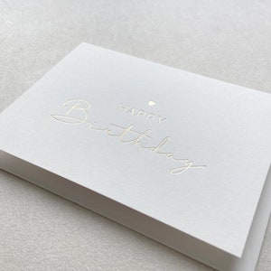 Postkarte "Happy Birthday" – Gold, mit Heissfolienprägung in Gold, inkl. Umschlag, zum Geburtstag, Postkarte, Grußkarte, Geschenk