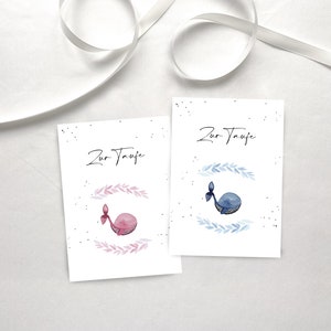 Tarjeta "Zur Taufe" – Tarjeta de felicitación Tarjeta de felicitación Postal Tarjeta de invitación Regalo, con sobre
