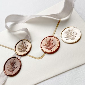 Wax seal "Olive Branch" - self-adhesive, finished wax seal, ivory, rose gold, gold, copper, wedding seal, seal stamp, handmade