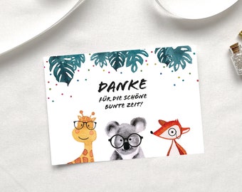 Dankeskarte "Danke für die schöne bunte Zeit!" – Grußkarte Kita Abschied Kindergarten Postkarte Geschenk, mit Umschlag