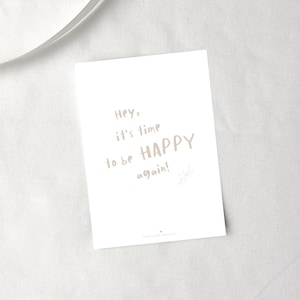 Carte postale Happy, DIN A6, carte de vœux, cadeau, lettrage à la main, avec enveloppe