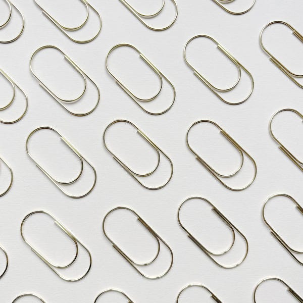Clip semicircular XXL, clip metálico dorado, clip para papel.