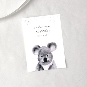 Postkarte "welcome little one" mit Koala – Grußkarte Babykarte Geburt Geschenk, mit Umschlag