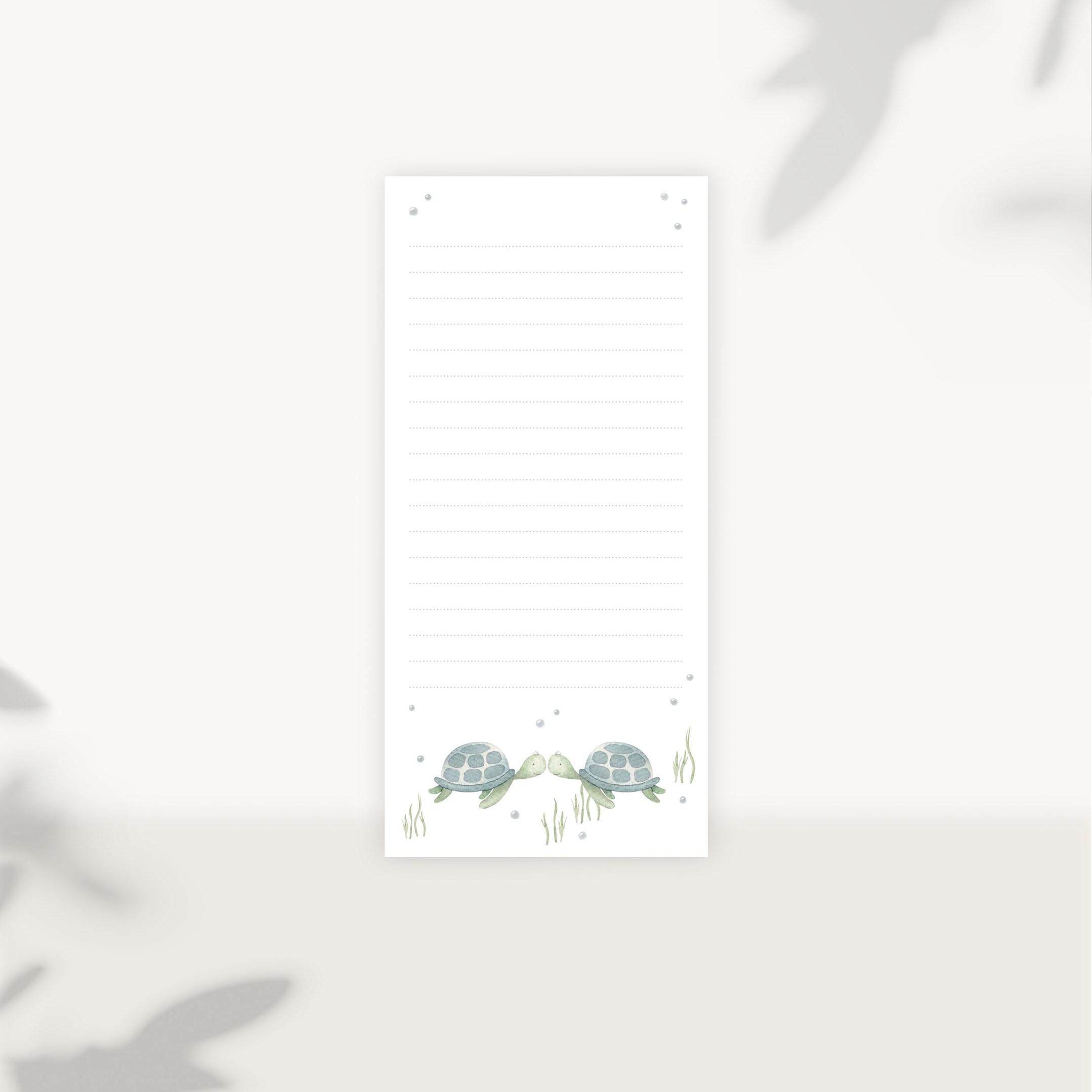 Notepad turtles - 50 sheets DIN long tear-off pad