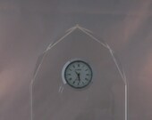 Vintage Clear Czech Crystal Quartz Mantel Clock by Camry