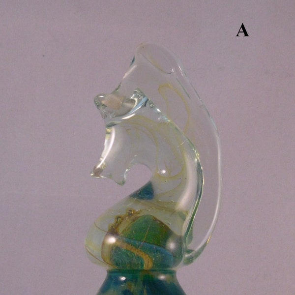 Vintage Mdina Glass Seahorse or Chess Knight Paperweight