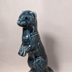 Rare Vintage Collectable Blue Poole Pottery Stoat (412)