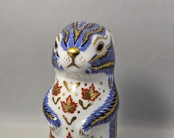 Rare Royal Crown Derby Chipmunk Paperweight - Gold Stopper - Etsy