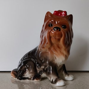 Collectable Leonardo Collection Yorkie With Red Ribbon