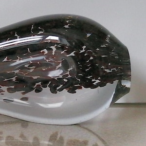 Wedgwood Brown Speckled And Clear Glass Trout Pisapapeles u Ornamento