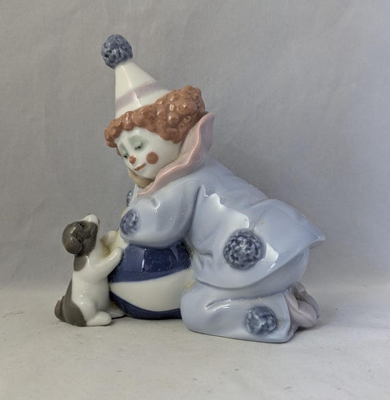 【美品】LLADRO リヤドロ　5278 子犬とボールを持つピエロ　仔犬　ピエロ リヤドロ「No.5278」子犬とボールを持つピエロ LLADRO リヤドロ